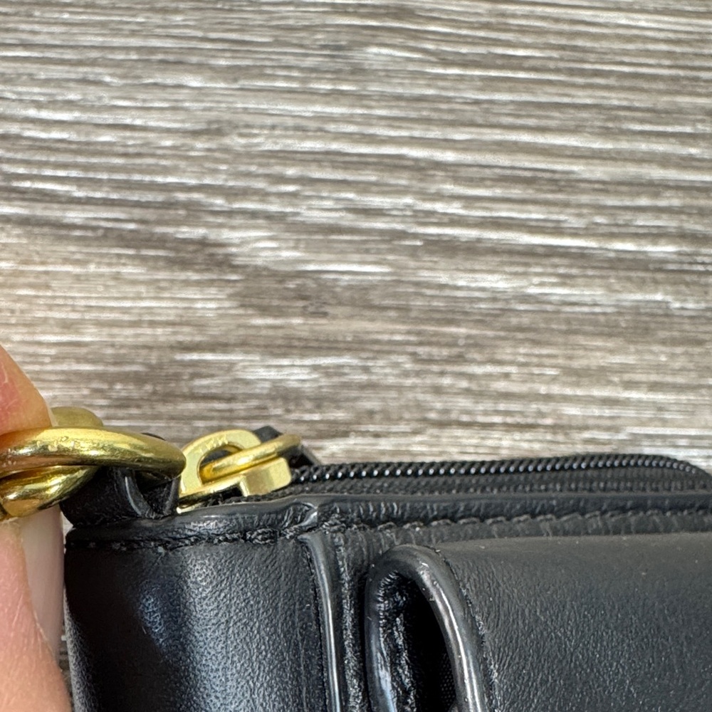 Coach Black leather Wristlet with Gold Accent - Picture 5 of 11